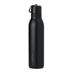 FreeSip Twist 24oz water bottle, matte black; twist cap with loop
