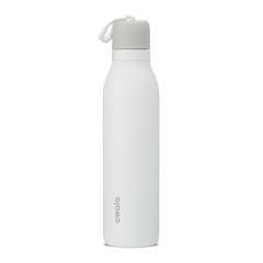 FreeSip Twist 24oz in Shy Marshmallow; off-white body with light gray twist cap, white carry string and gray carry string grip