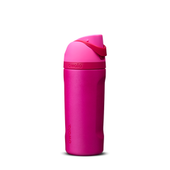 Kids FreeSip 16oz in Read My Lips, bold fuchsia hot pink insulated bottle with matching pink flip cap and pink carry loop